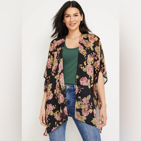 2/$10 Floral Sheer Kimono - Picture 1 of 5